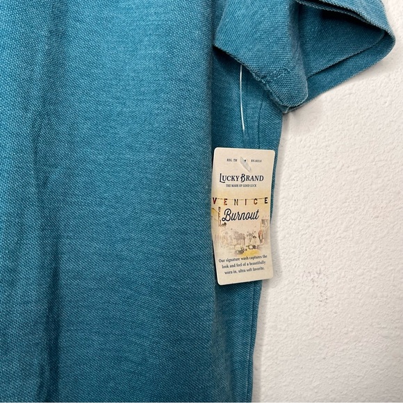 Lucky Brand Venice Burnout Polo, Harbor Blue NWT - Picture 4 of 5